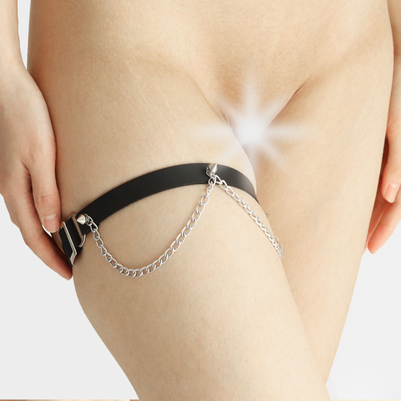 Black Leather Necklace Thigh Cuffs versatile body jewelry