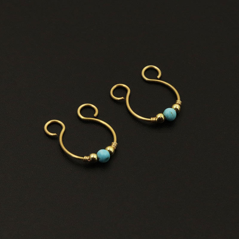 Turquoise Nipple Ring gold