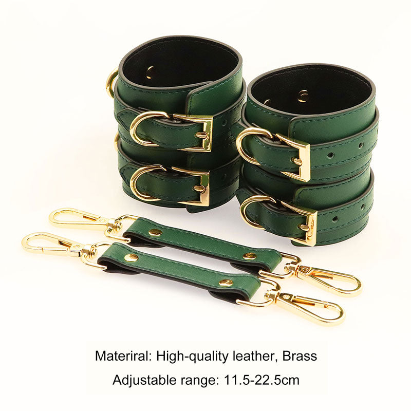 green handcuff and ankel cuff
