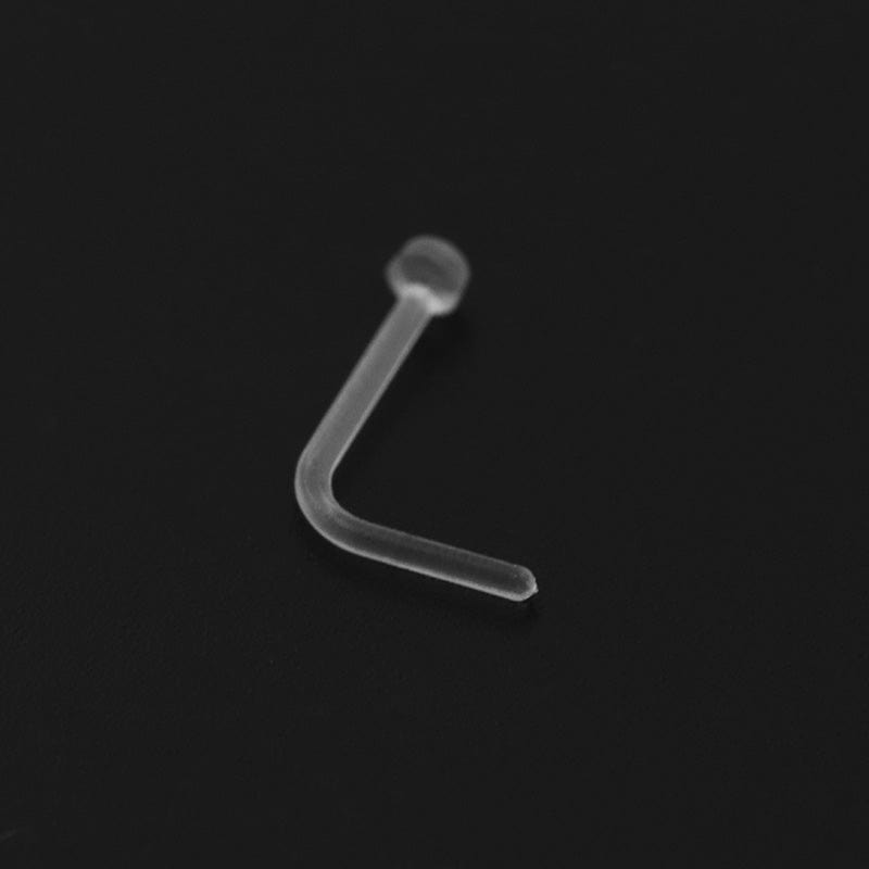 PiercingArt 穿刺饰品 Clear Nose Ring - L Shape 20G