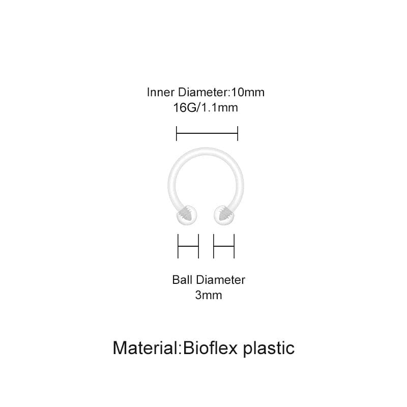 PiercingArt 穿刺饰品 Clear Septum Retainer - 16G 10mm