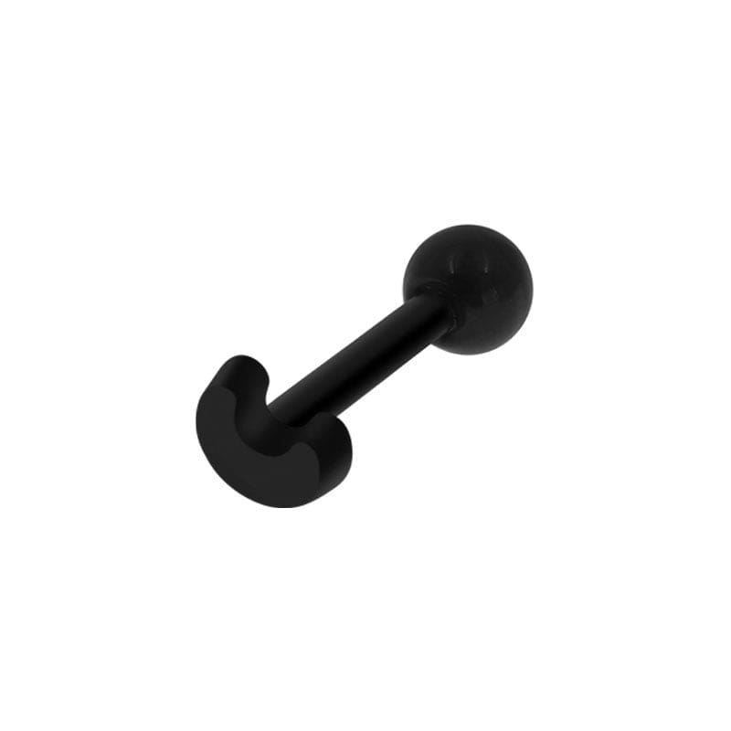 PiercingArt 穿刺饰品 Moon Black Plastic Stud Earrings - 16G