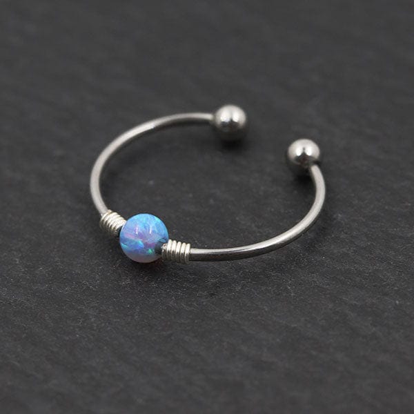 PiercingArt Non Piercing Fake Septum Nose Ring - Opal (Handmade 18G)