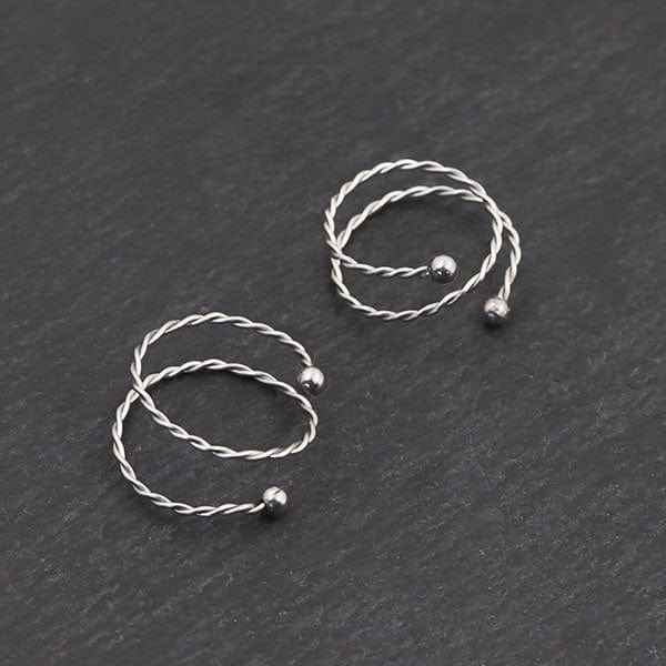 PiercingArt Non Piercing silver Non Piercing Nipple Jewelry - Spiral Clip (A Pair)