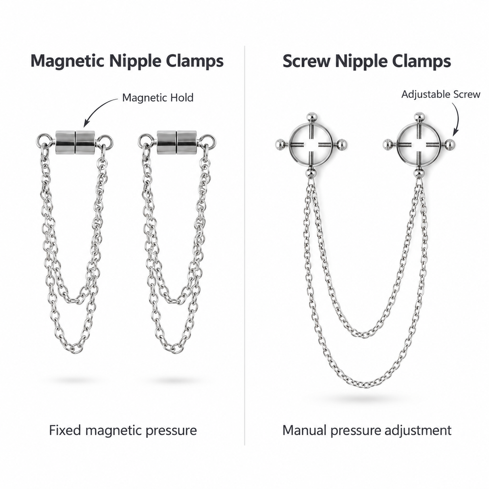 Magnetic nipple jewelry vs traditional screw nipple clamps comparison