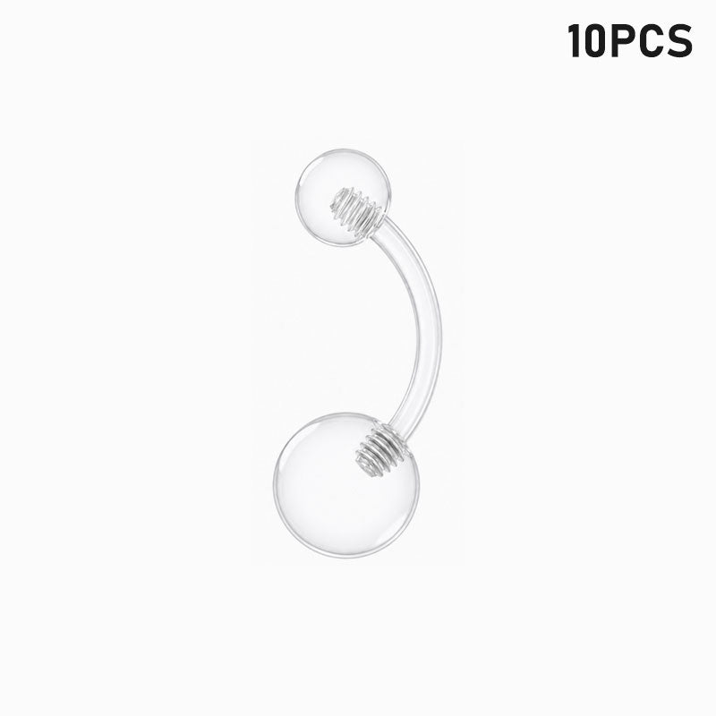 Clear Belly Button Ring - 14G 10mm (10-500pcs)