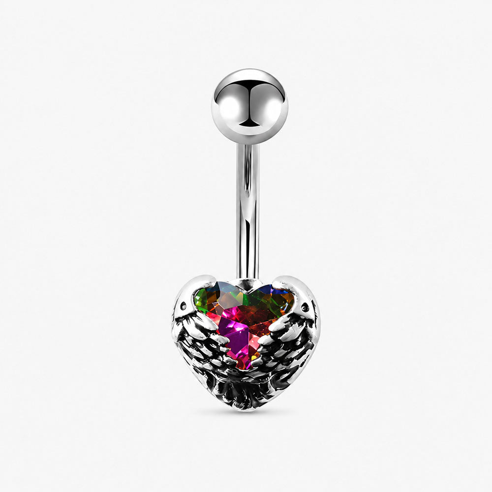 Heart Belly Button Ring - 14G Titanium