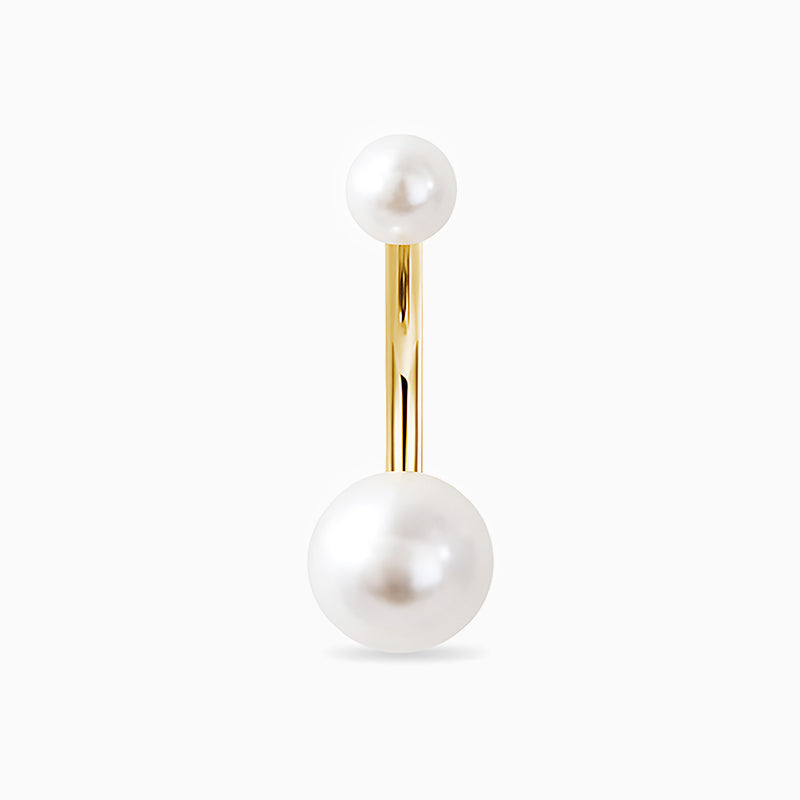 Bauchnabelpiercing mit Perlen - 14G 