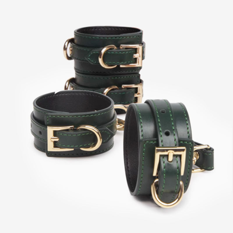 green handcuff and ankel cuff