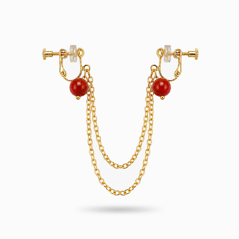 Non Piercing Labia Jewelry with Gold Chains