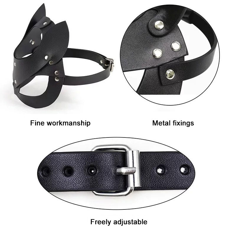 black leather mask