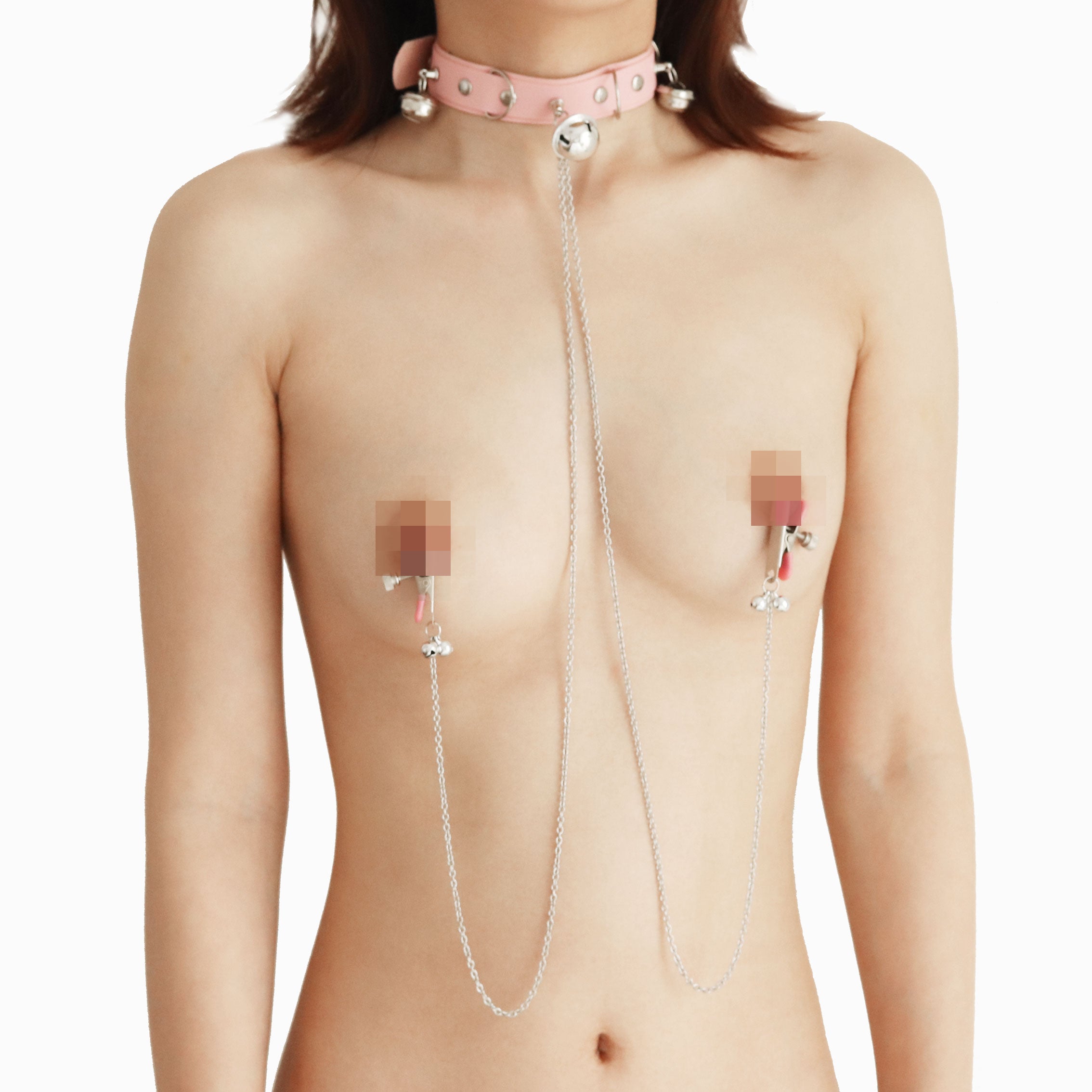 pink nipple clamp with choker
