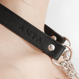 black leather collar