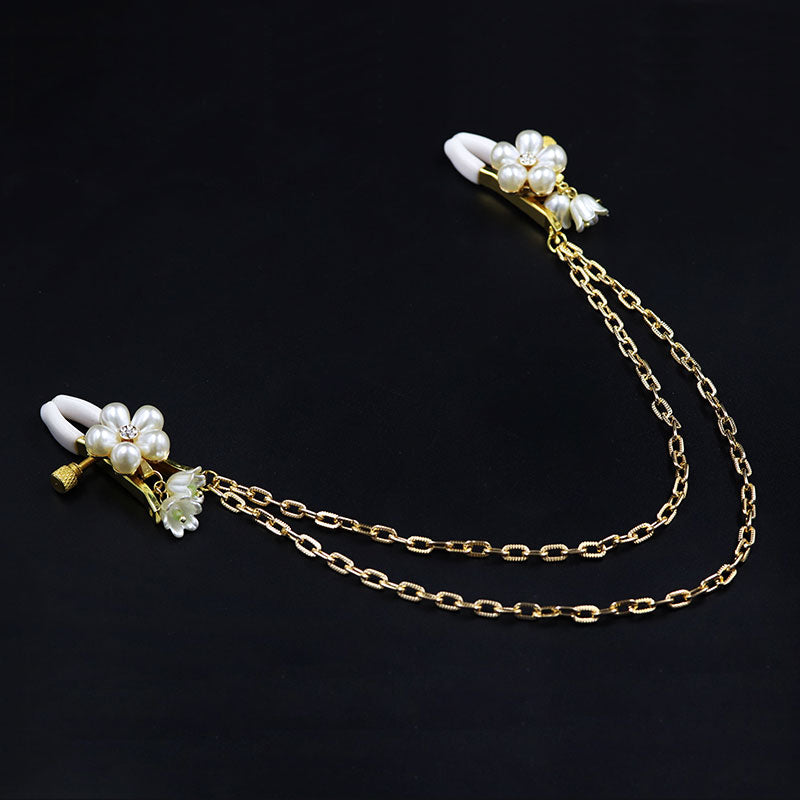 Gold pearl Nipple Clamp jewelry