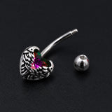 titanium crystal belly ring