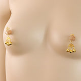gold clip-on body jewelry