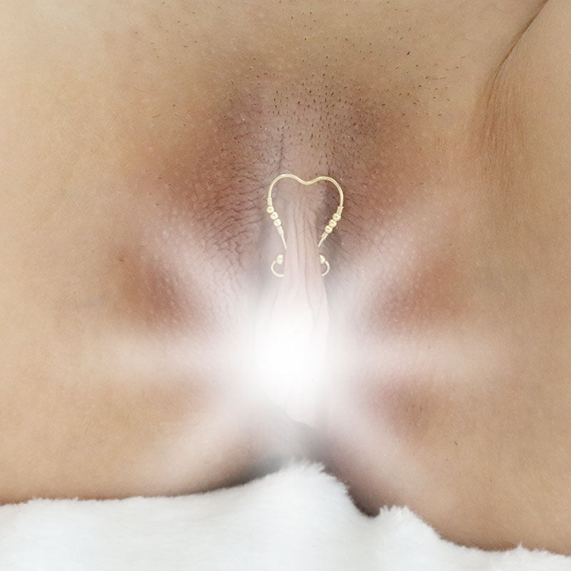 gold fake clit piercing