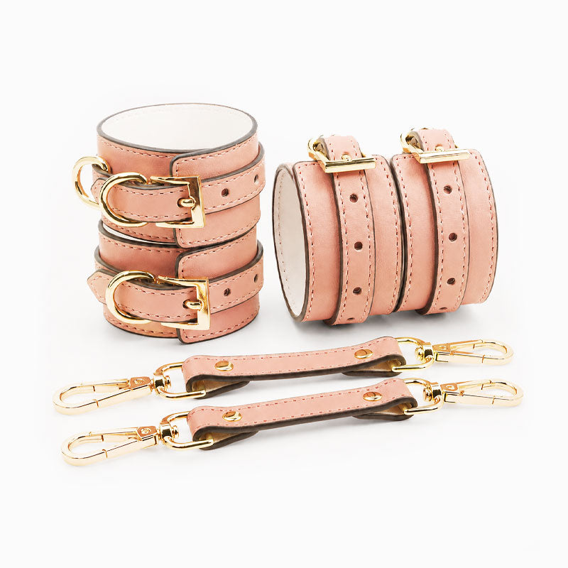 Pink Leather Cuffs – Adjustable Leather Wrist Cuffs