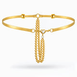 Gold pearl thong