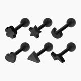 Black Plastic Stud Earrings