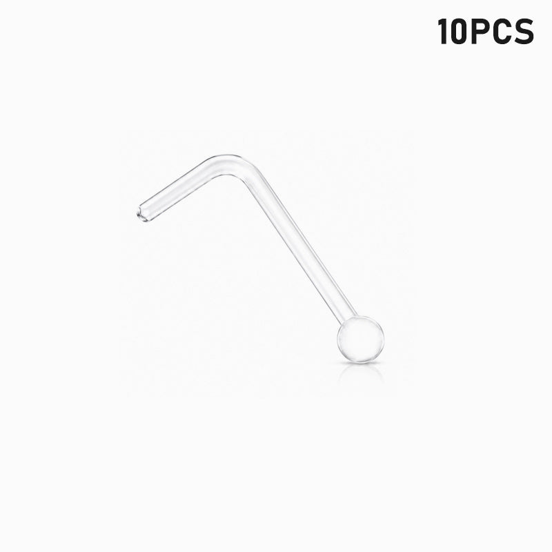 Clear L Shaped Nose Ring - Flexible Bioflex Retainer - 20G (10-500pcs)