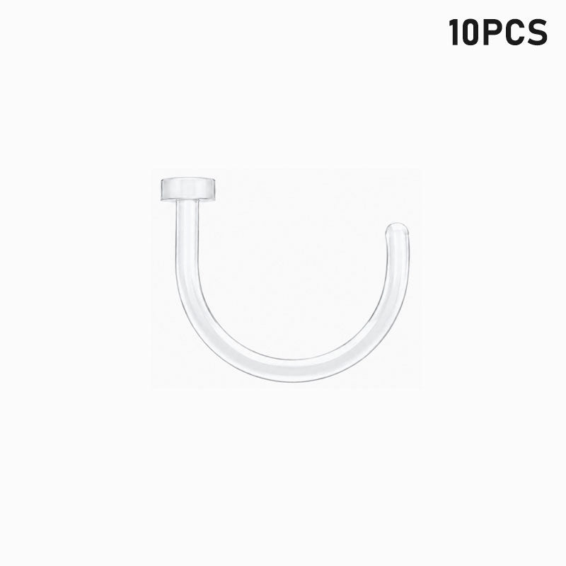 Clear Hook Nose Ring - 20G Flexible Bioflex Retainer (10-500pcs)