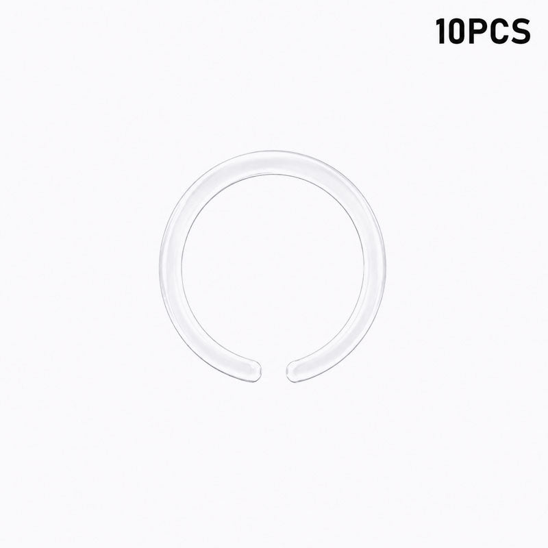 Clear Nose Ring - Flexible Bioflex Hoop Retainer - 20g 8mm (10-500pcs)