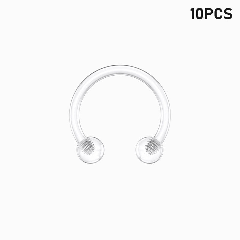 Clear Septum Ring - 16G 10mm (10-500pcs)