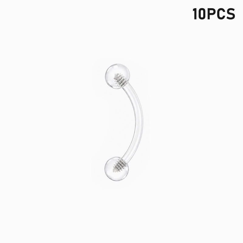 Eyebrow Piercing Clear - 18G - 10mm (10-500pcs)