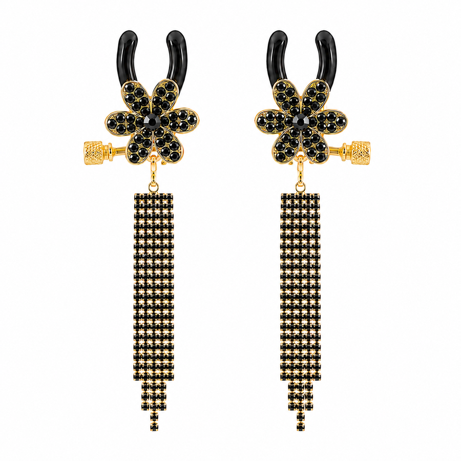 Flower Nipple Clamp – Adjustable with Sparkling Tassels