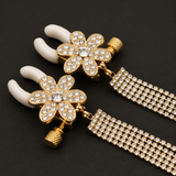 Nipple Ring With Crystal Tassels
