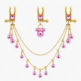 Pink Crystal Nipple Clamp Chain Set