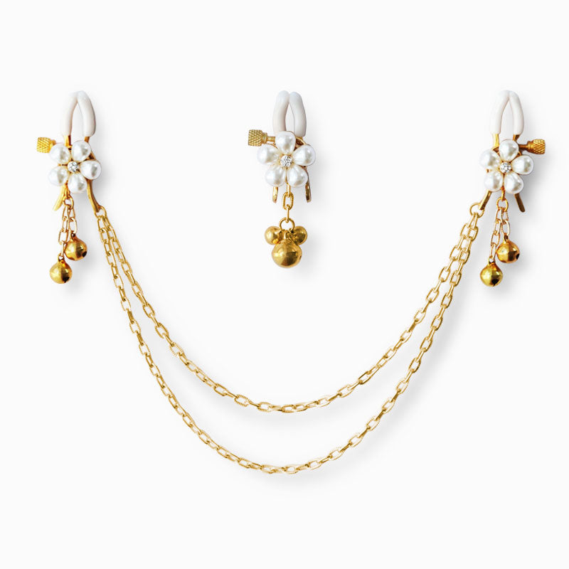 Gold Nipple Clamps with Clit Clamp Set