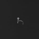 PiercingArt 穿刺饰品 Clear Corkscrew Nose Ring - 20G