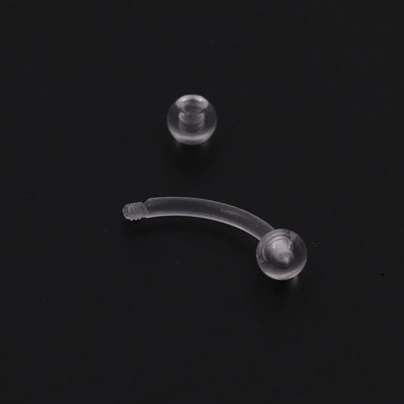 PiercingArt 24pcs Plastic Earrings for Sensitive Ears Silicone Medical Clear Tragus Cartilage Daith Studs Retainers 16g