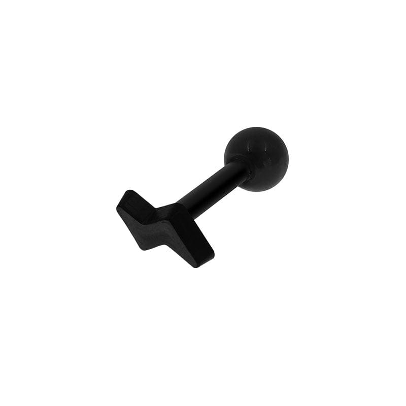 PiercingArt 穿刺饰品 Lightning Black Plastic Stud Earrings - 16G