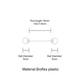 PiercingArt 穿刺饰品 Tongue Piercing Retainer -14G 16mm