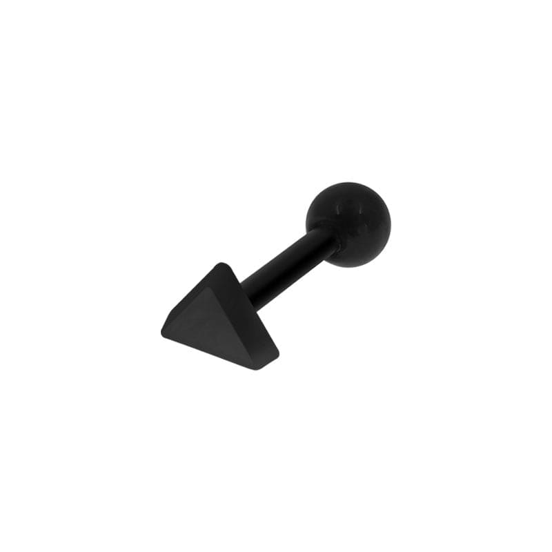 PiercingArt 穿刺饰品 Triangle Black Plastic Stud Earrings - 16G