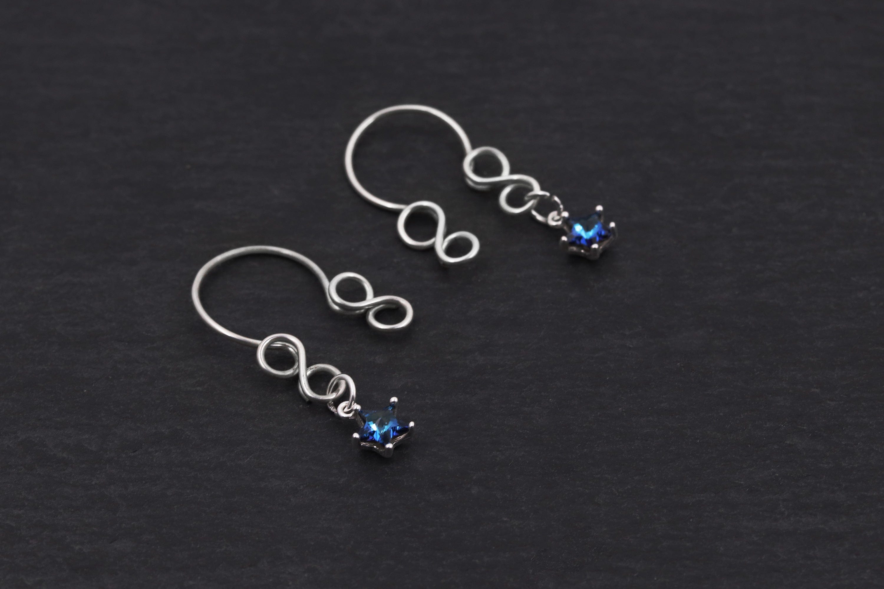 PiercingArt Non Piercing Clip On Nipple Jewelry - Star Dangle (A Pair)