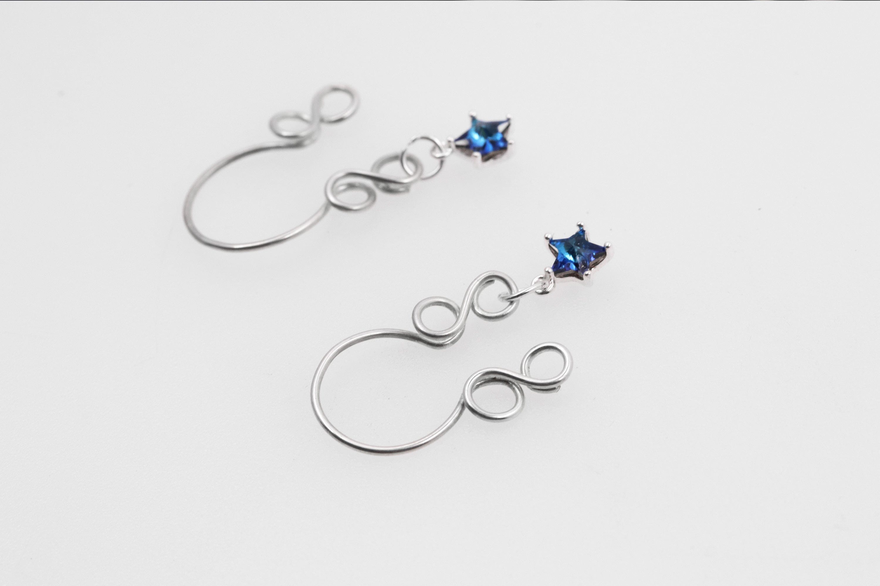 PiercingArt Non Piercing Clip On Nipple Jewelry - Star Dangle (A Pair)