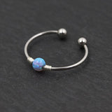 PiercingArt Non Piercing Fake Septum Nose Ring - Opal (Handmade 18G)
