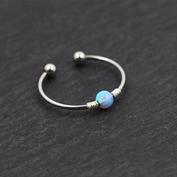 PiercingArt Non Piercing Fake Septum Nose Ring - Opal (Handmade 18G)