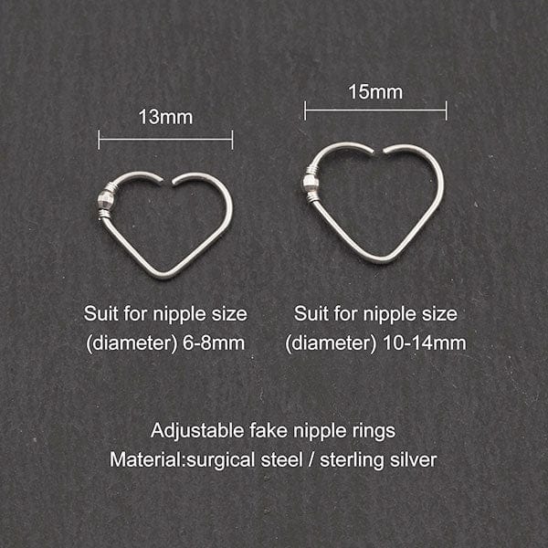 European and American Personality Nipple Rings Personalized Heart