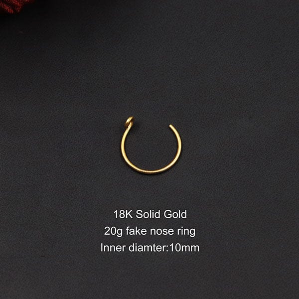 solid 18k gold nose hoop