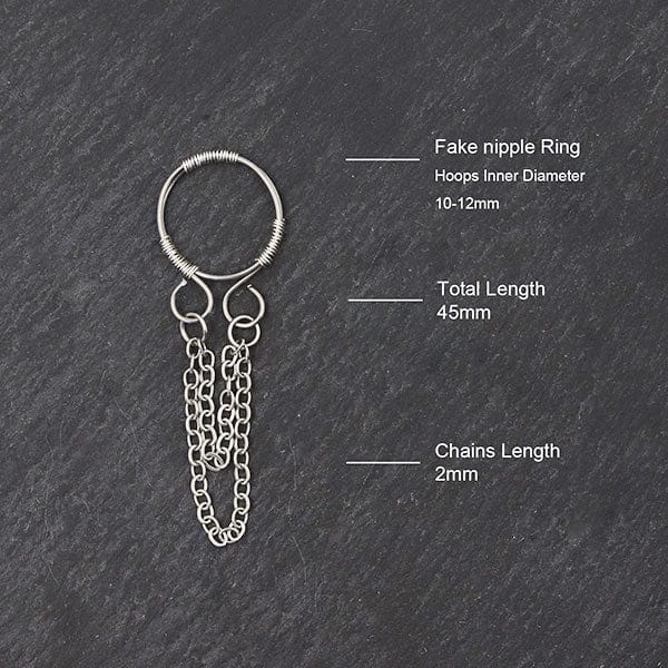 PiercingArt Non Piercing Nipple Ring Chain - Handmade (A Pair)