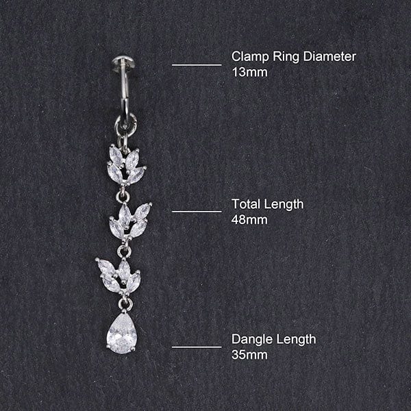 zircons belly button ring