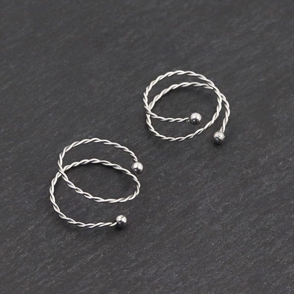 PiercingArt Non Piercing silver Non Piercing Nipple Jewelry - Spiral Clip (A Pair）